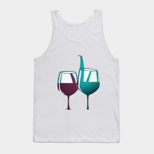 Elegant Wine Glass Duo - Minimalist Vino Art No. 660 Tank Top